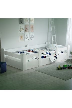 Montessori Karyola Beyaz 90x190 Yatak Uyumlu Oval Kesim Çocuk Yatağı-tlp-203 Tlp-203
