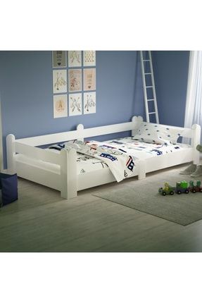 Montessori Karyola Beyaz 90x190 Yatak Uyumlu Oval Kesim Çocuk Yatağı Tlp-102 TLP102