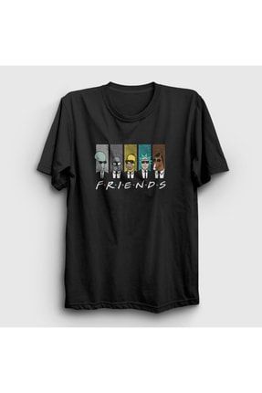 Unisex Siyah American Adult Cartoon Series Friends T-shirt 301142tt