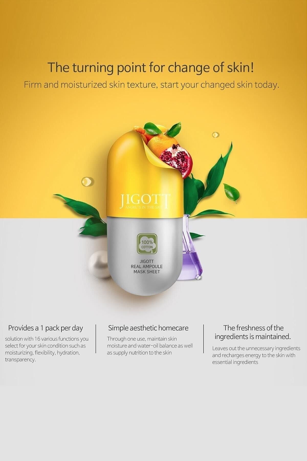 Jigott-Placenta Cell Renewing, Moisturizing and Brightening Real Ampoule Mask 2