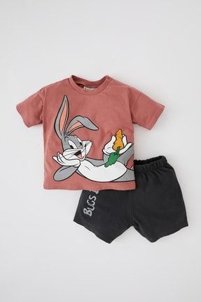Erkek Bebek Looney Tunes Regular Fit Kısa Kollu Tişört Şort Takım Y6415A222SM