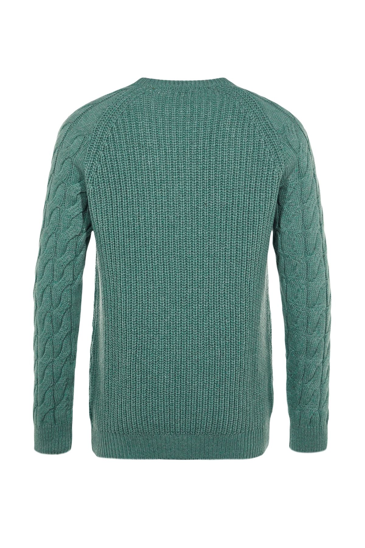 Trendyol Collection-Mintfarbener, lässiger Unisex-Pullover aus Wolle mit Rundhalsausschnitt und Haarstrick-Detail TMNAW22KZ2059 7