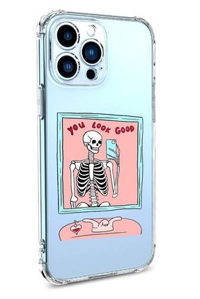 Iphone uyumlu 13 Pro Max Kılıf You Look Good Iskelet Desenli Şeffaf Telefon Kılıfı YOU-LOOK-GOOD-ALWAYS-9