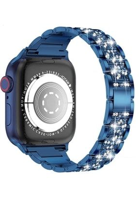 Apple Watch 2 3 4 5 6 Se Ile Uyumlu 42mm Metal Gövde Üzerinde Parlak Taş Görünümlü Tasarım Kordon SKU: 314261