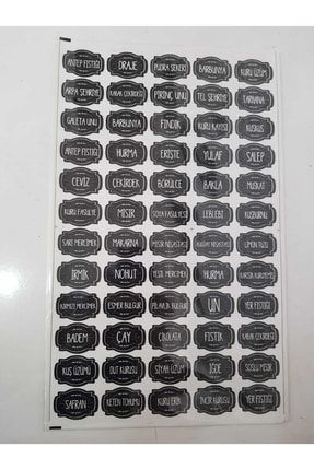 Siyah 115 Adet Baharat Bakliyat Kuruyemiş Kavanoz Etiketi Sticker A5013