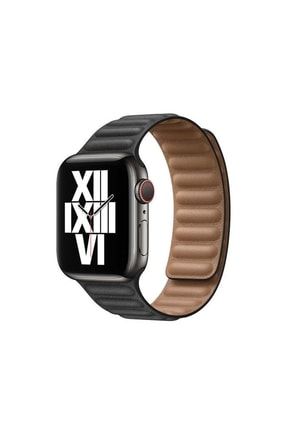 Apple Watch Kordon 2 3 4 5 6 Se 7 Serisi 42 44 45mm Magnet Deri Loop Kordon Spor Deri Bileklik SKU: 204141