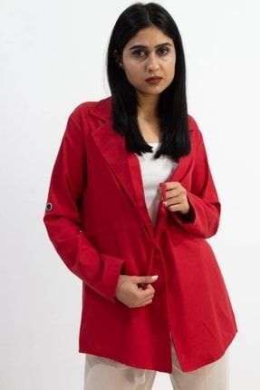 L-on Bağcıklı Yazlık Kadın Ceket Kırmızı C3-T0009-00008