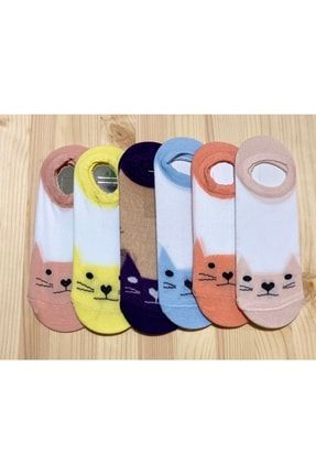 Kedi Desenli Babet Çorabı 6'lı Set GTT-10062022-4