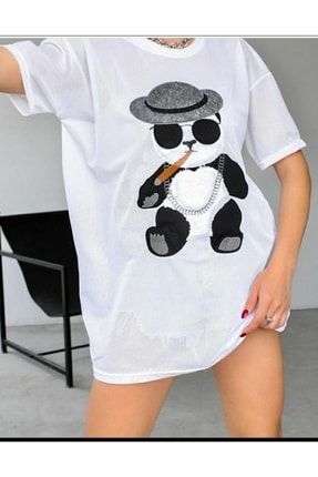 Panda Baskılı Oversize T-shirt 53