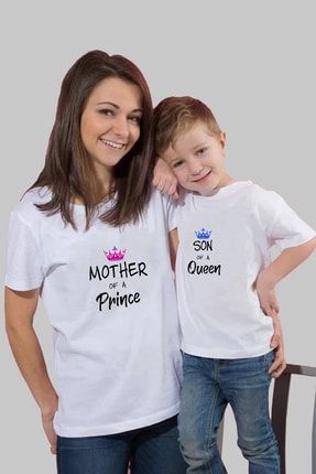Mother Of A Prince Baskılı Anne Oğul Kombin Tişört (fiyatlar Tek T-shirt Içindir) ANNE-OGL-013