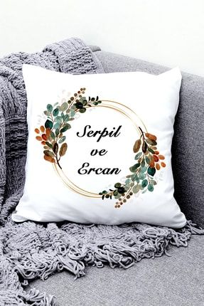 Serpil Ve Ercan Çift Isimli Yastık Kırlent Kılıfı 43x43 mimukirlent