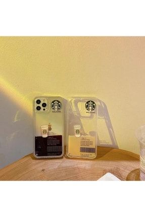 Iphone 13 Starbucks Latte Sütlü Kahve Temalı Sulu Hareketli Kılıf MOONSÜTLÜKAHVE13