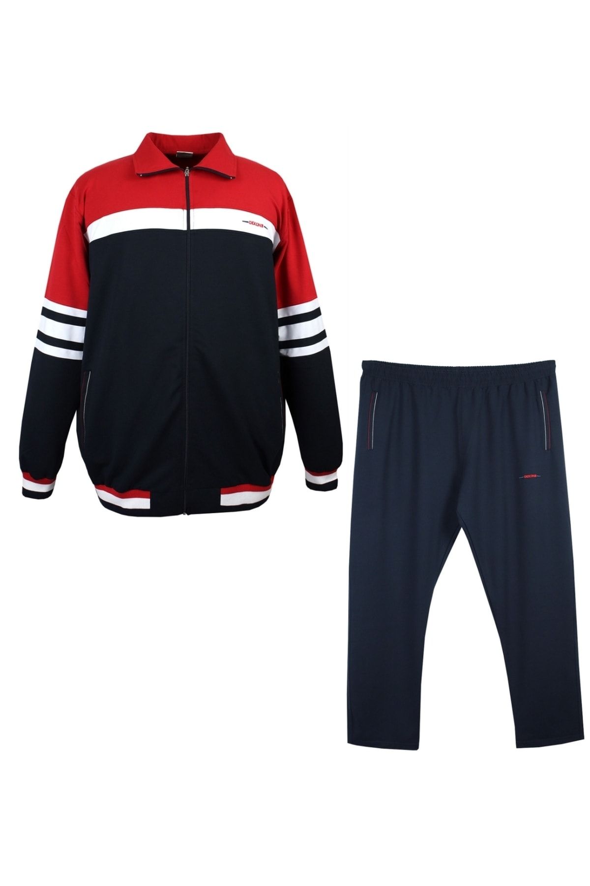 Red and black sweatsuit best sale