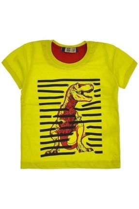 Erkek Çocuk T-shirt Dinazor T-rex t-rex çizgili