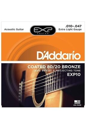 Daddarıo Exp10 Akustik Gitar Tel Seti, Exp Coated, 80/20 Bron 106020350025