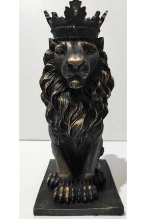Lion Aslan Kral Heykel , Siyah Gold Eskitme Bsr29