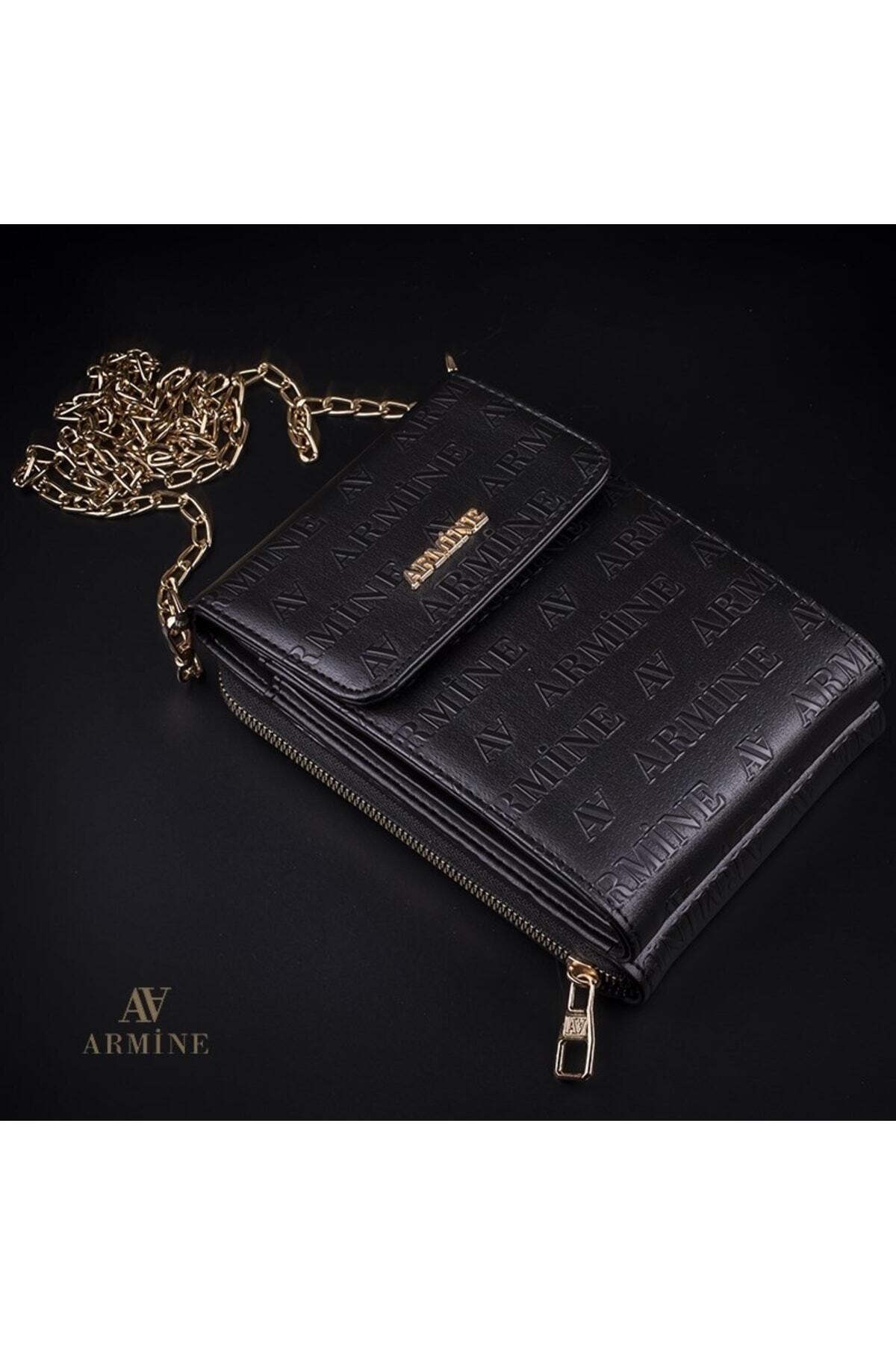 کیف مجلسی Armine اورجینال زنانه برند آرمین A22N000675850 Women's Black Laser Printed Chain Strap Bag - تصویر 3