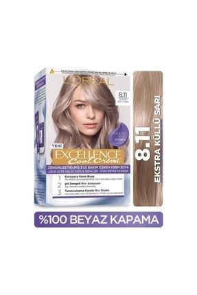 Excellence Cool Creme Turunculaşma Karşıtı Saç Boyası 8.11 Ekstra Küllü Sarı L811