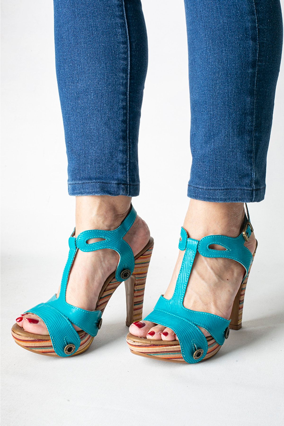 Galibelle-Deise Imported Women's Comfortable & Light Heeled Sandals Available in 2 Different Models (Replaceable Leather Upper Part) 4