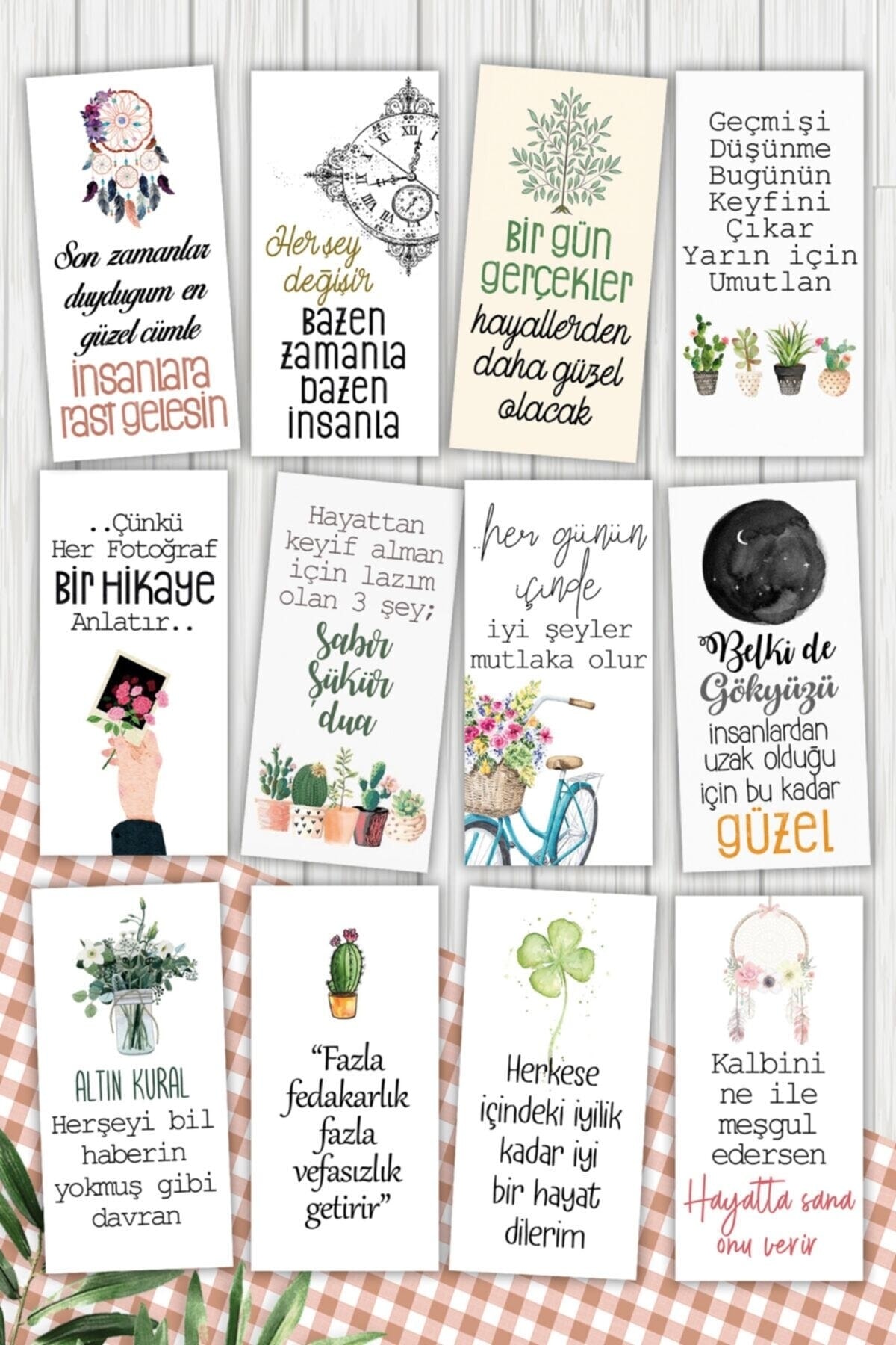 Genel Markalar Kahve Motto 12'li Sunum Kartları - Güzel Sözler