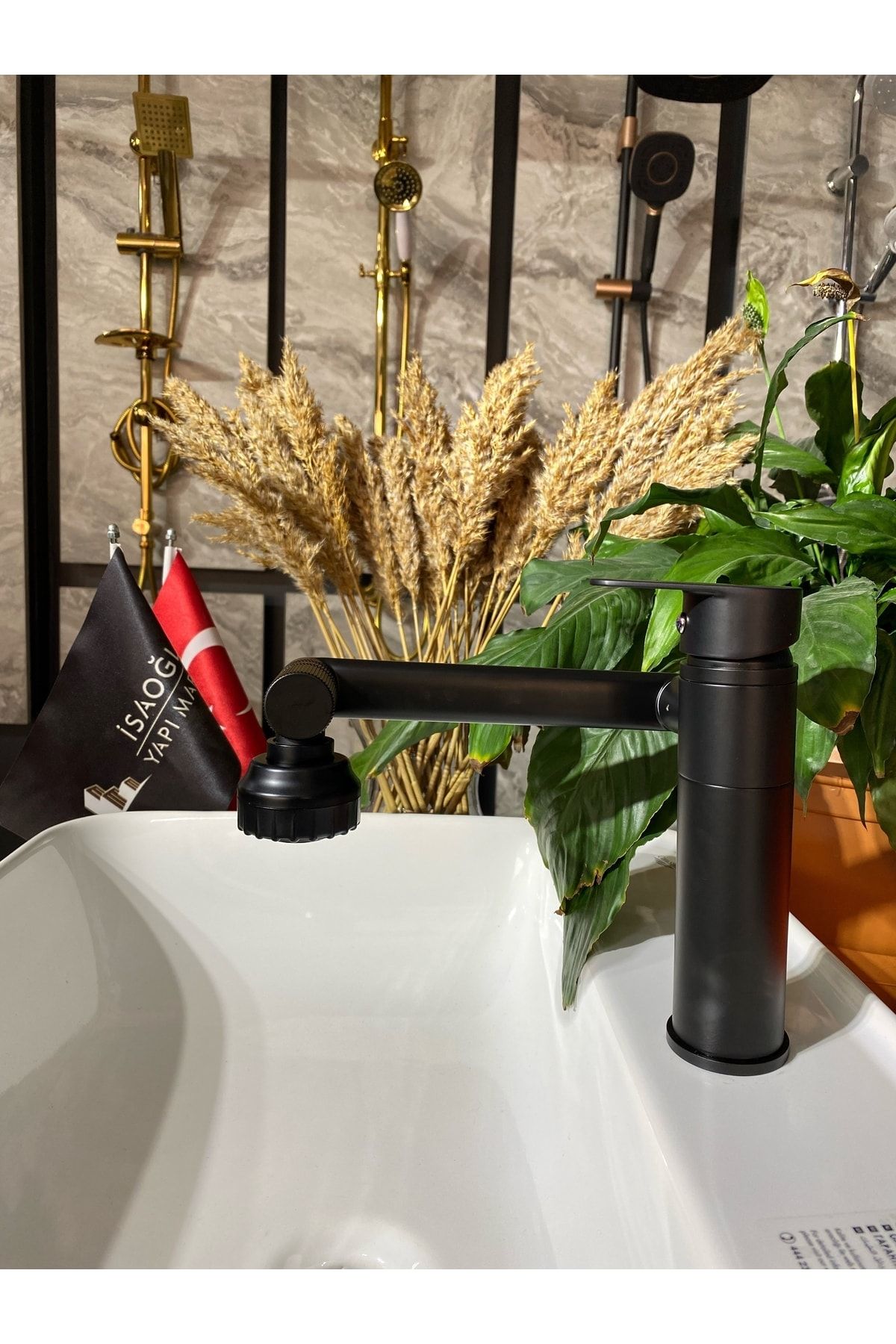 İSAOĞLU YAPI-Matte Black Robotic Sink Mixer with 360 Degree Movable Function 2