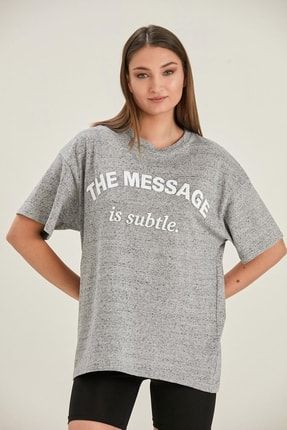 Oversize Baskılı T-shirt (e22-74300) E22-74300-WN