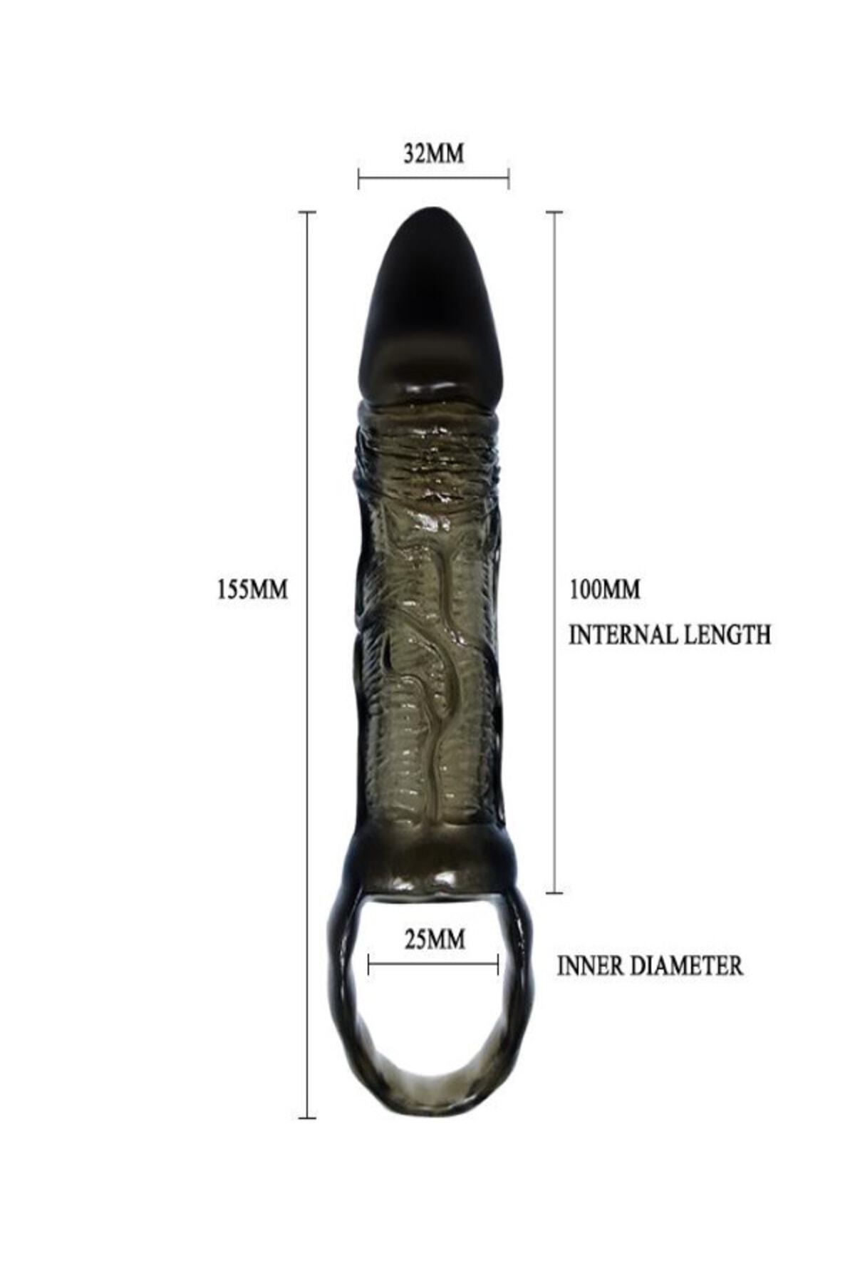 Breyden 16 Cm Siyah Zenci Uzatmalı Silikon Penis Kılıfı Dildo 2