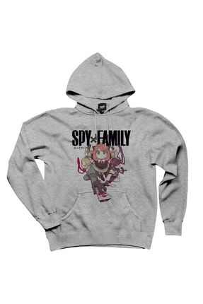 Spy X Family-fiona Anya And Yor Gri Kapşonlu Sweatshirt / Hoodie ZH4394