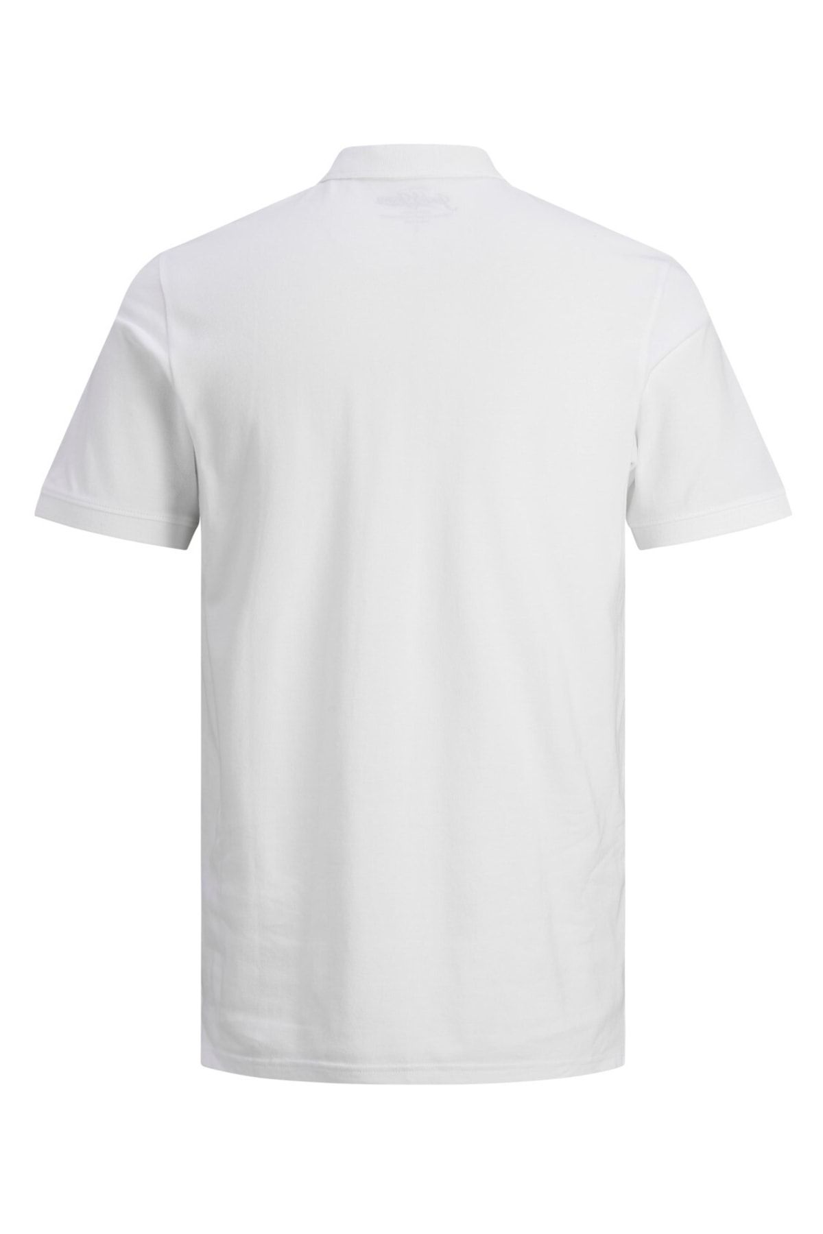 تی شرت یقه پولو سفید مردانه POLO SS NOOS SLIM FIT YAKA Jack Jones Jack & Jones