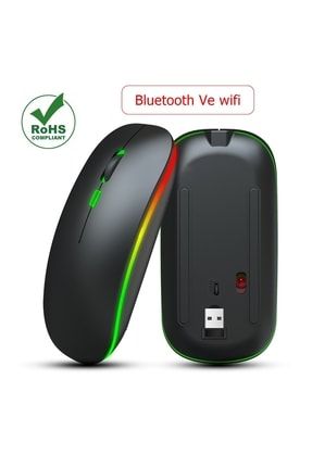 Mouse Fare Şarjlı Kablosuz 800/1200/1600dpi 2.4ghz Rgb Ledli Laptop Oyun RDNMOUSE03T