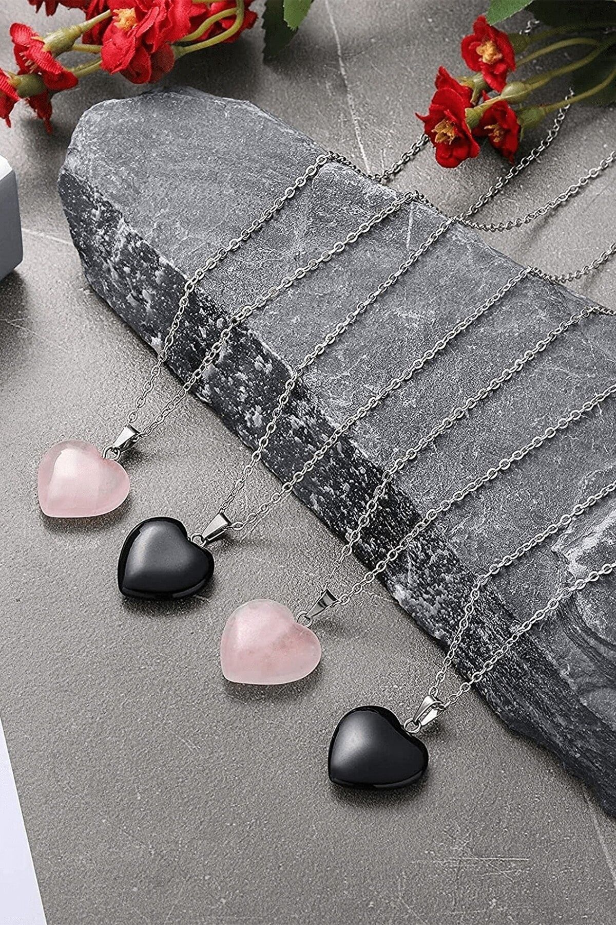 Heart shape stone hotsell pendant