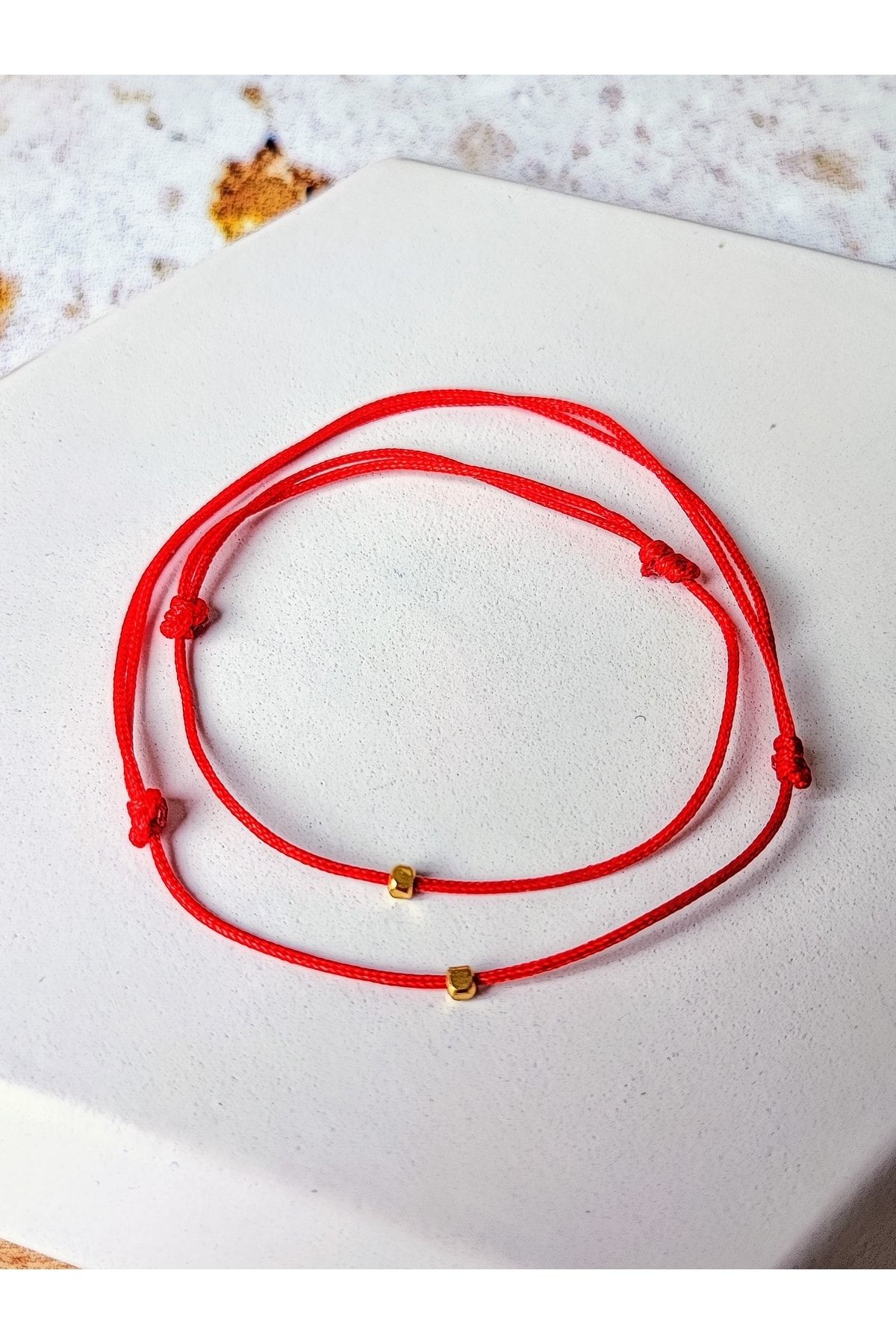 ySRy-Special Series Minimalist Single Bead Red Thread Bracelet Anklet Set 3
