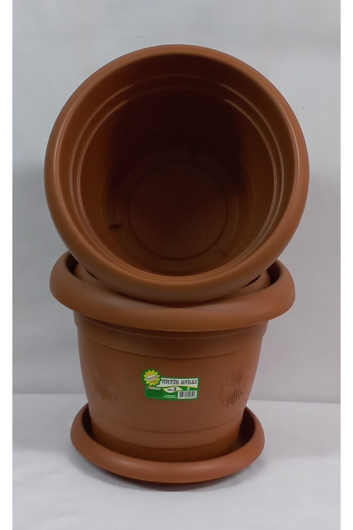 Hak Plastik-3 Lt No 3 Height Round Flower Pot - 20 Cm Depth and 23.19.15 Cm Width 3