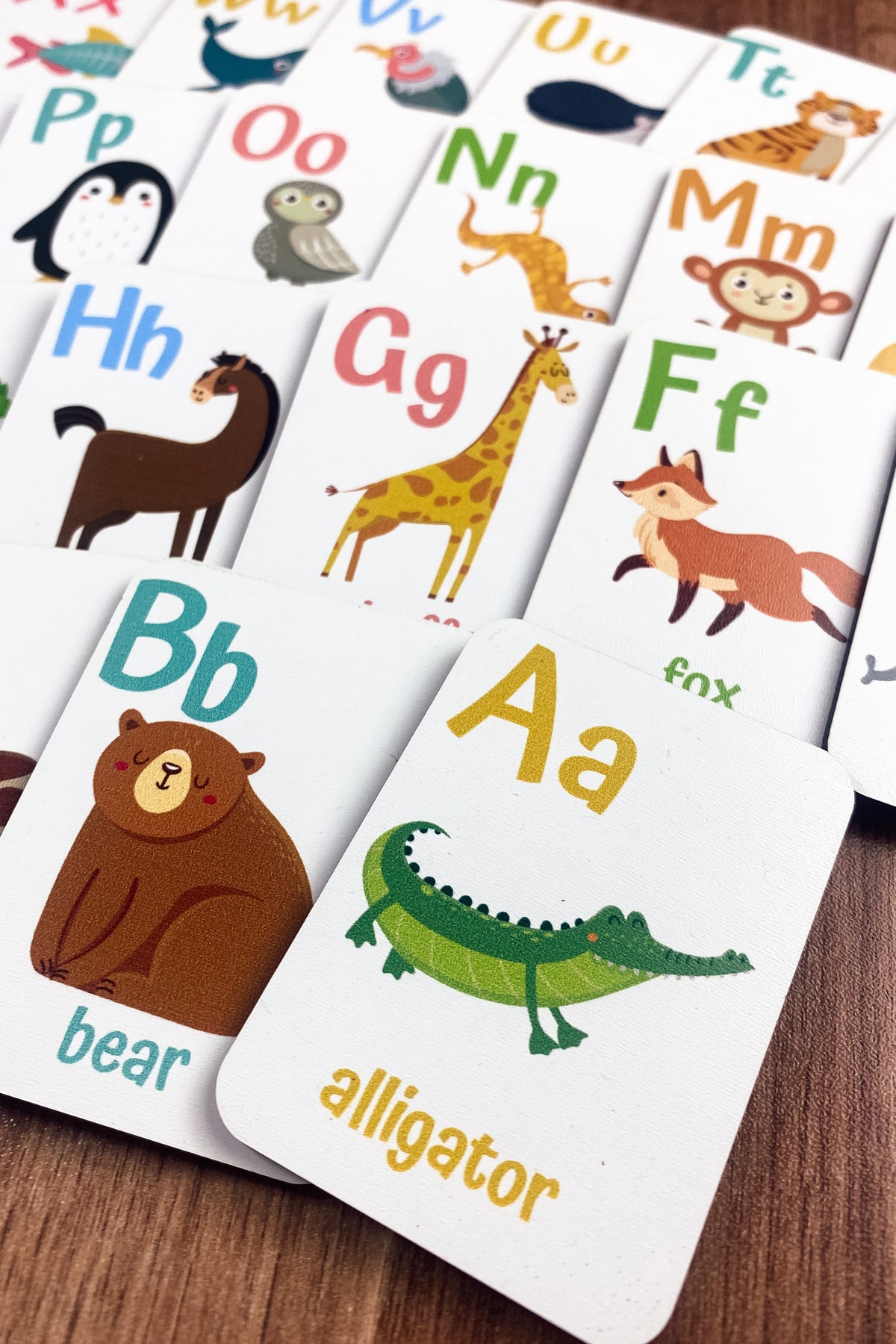 کارتهای چوبی حروف الفبای انگلیسی – مجموعه آموزشی الفبای انگلیسی – کارتهای یادگیری زبان انگلیسی