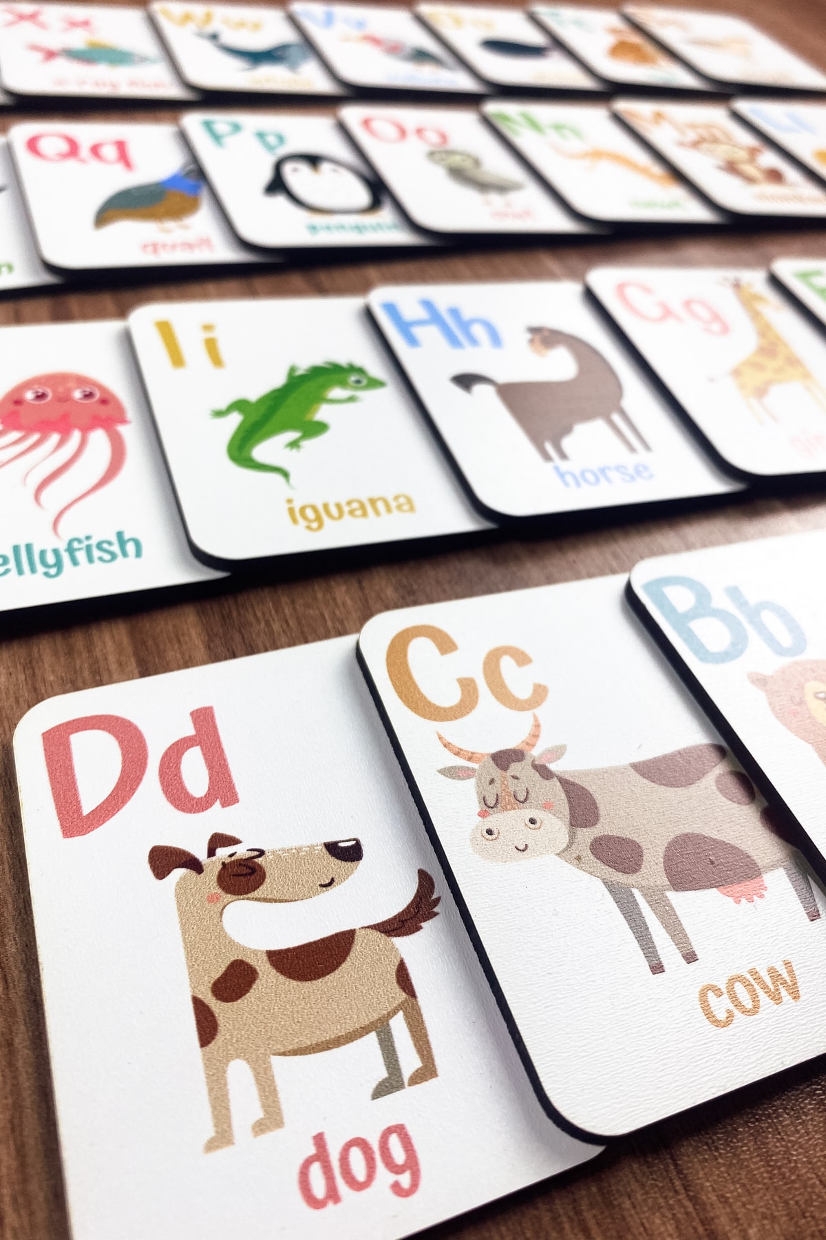 کارتهای چوبی حروف الفبای انگلیسی – مجموعه آموزشی الفبای انگلیسی – کارتهای یادگیری زبان انگلیسی