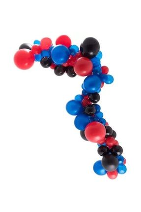 80 Adet Mavi-kırmızı Siyah Balon Seti Superman Konsept Balon Zinciri Seti-balon Zinciri HKNYSBALONSET80