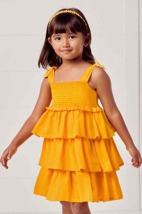 3-9 Yaş Kız Çocuk Bee Elbise Turuncu MYRL3933-1003