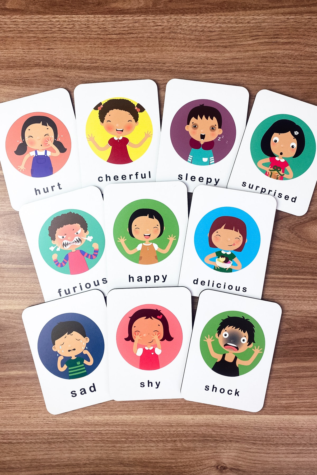 Enjoymydesign Duygular Öğreniyorum Ingilizce Ahşap Eğitici Kartlar - Duygusal Gelişim Kart Seti Emotions fotoğrafı 3 (önizleme)