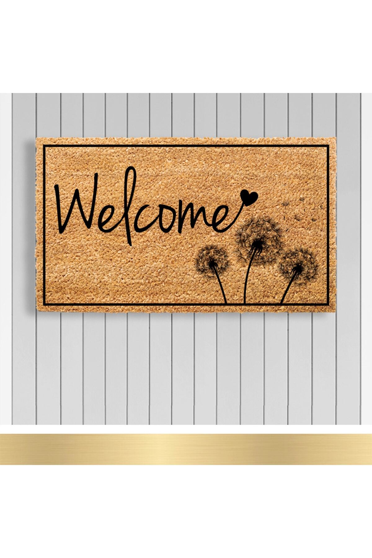Paspashello-, Design Koko Door Mat / PVC Base / Model; Welcome - Chicory 1
