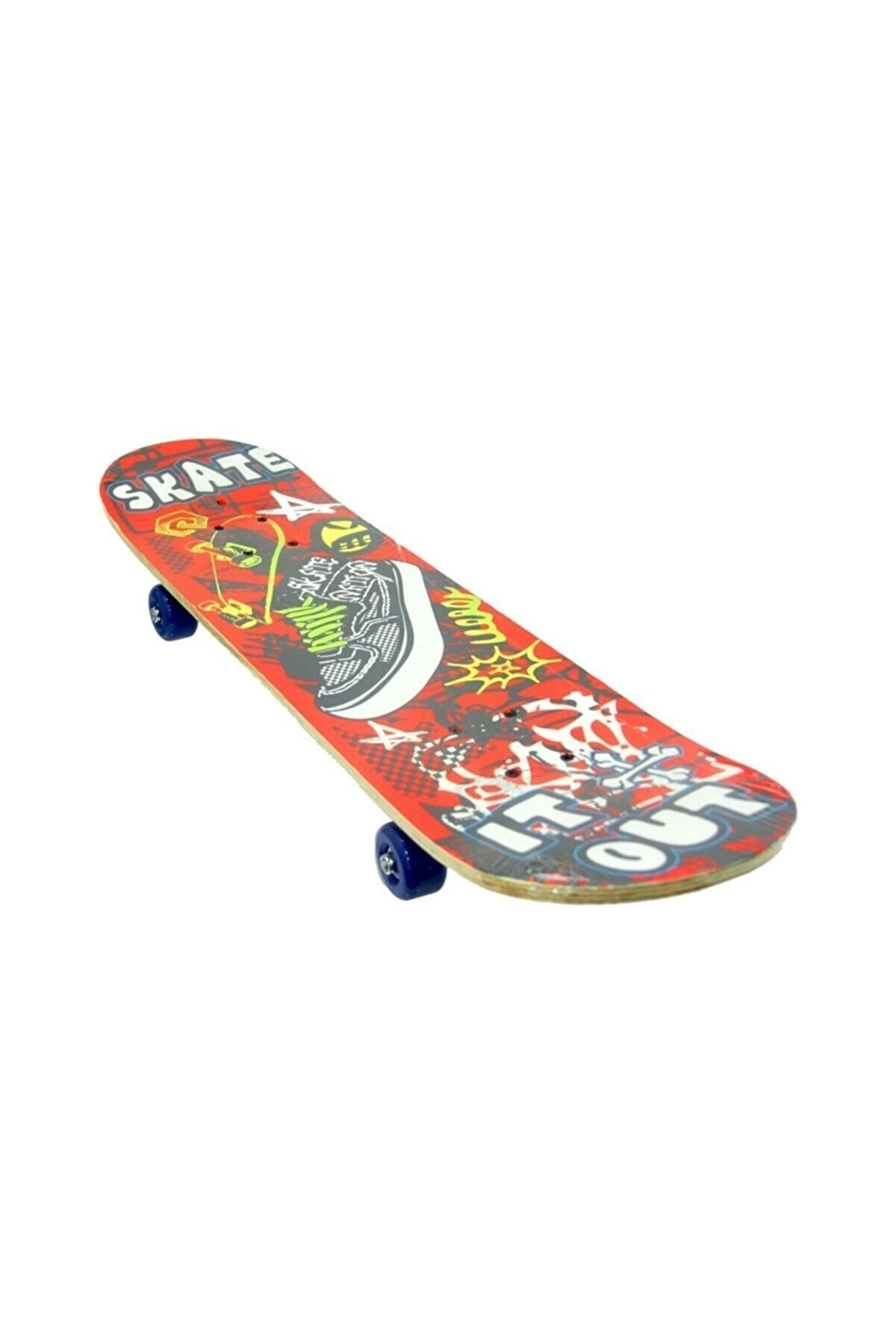 Desenli Ahşap Iç Bükey Büyük Boy Kaykay 78 Cm