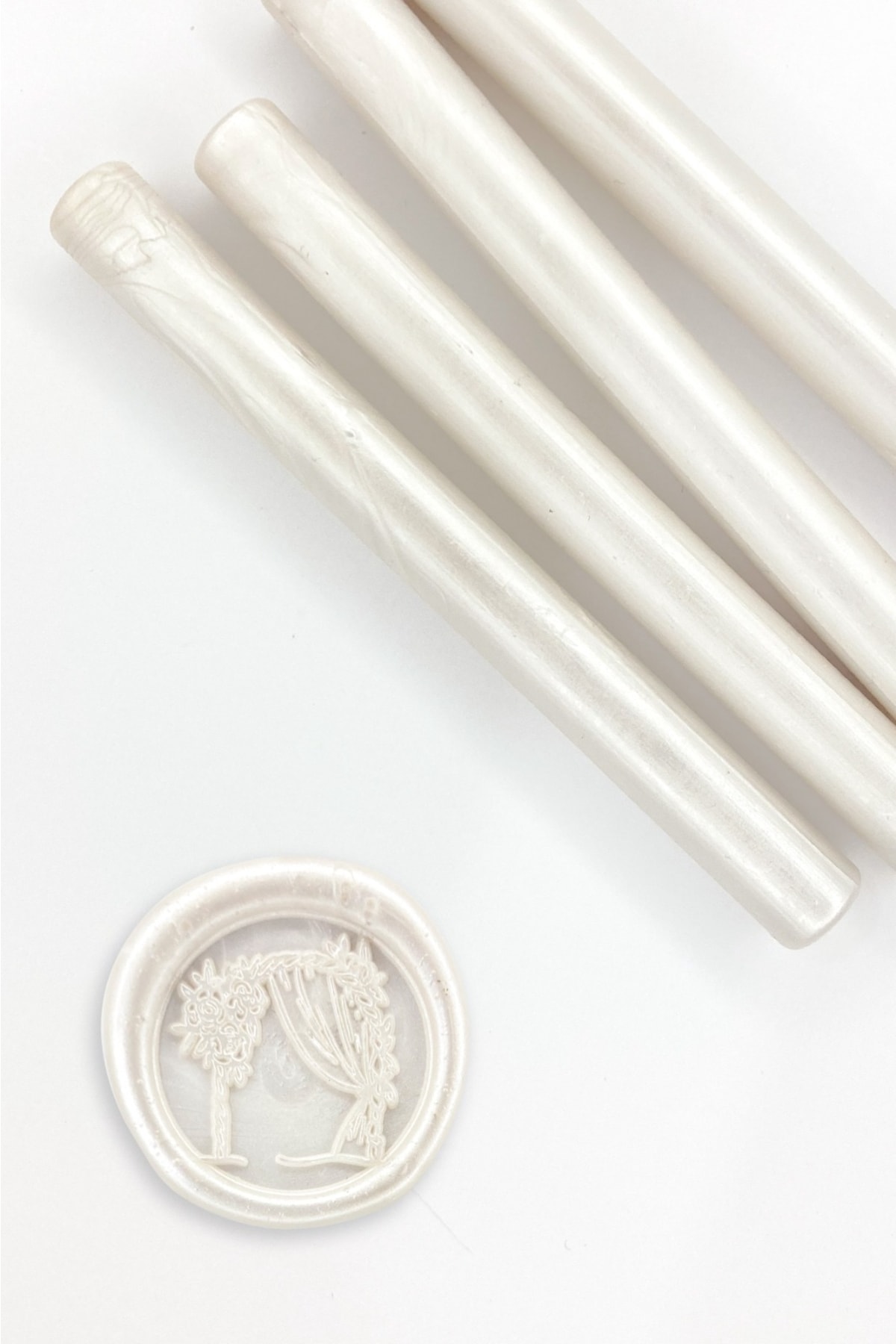 Genel Markalar Gnc Mum Davetiye Mühür Mumu 11x110mm 10 Adet Çubuk Inci Beyazı