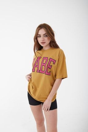 Unisex Oversize Babe Baskılı Salaş Kesim T-shirt 02BABEEE
