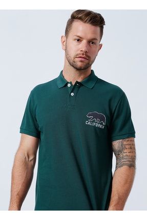 Polo Yaka Nakışlı Yeşil Erkek Polo T-shirt 5889-y 5002835005