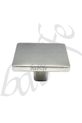Krom Kare Düğme (4cm X 4cm) Metal Lüks Çekmece Dolap Mobilya Kulpları Bablife-Düğme-Kare-Krom-40mm