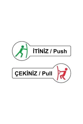 Itiniz / Çekiniz (push/pull) 10x30 Cm Türkçe/ingilizce Sticker Kapı Etiketi 2'li Set 153.20.04.0157