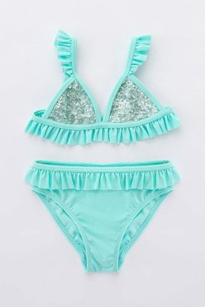 Kız Çocuk Shinny Mermaid Triangle Bikini Takımı PL2JUVSV21IY-BU1
