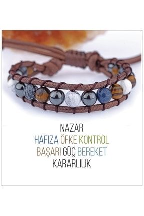 Doğal Taş Bileklik-obsidyen, Kaplan Gözü, Havlit, Hematit, Sodalit B214 ODTÖ4K1248