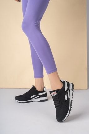 Siyah - Mgmoris Kadın Günlük Garantili Yürüyüş Koşu Sneaker Spor Ayakkabı MGMORİS