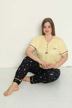 Mini Lemon Kadın Pijama Takımı (büyük Beden Seçenekli) NZ5522-12