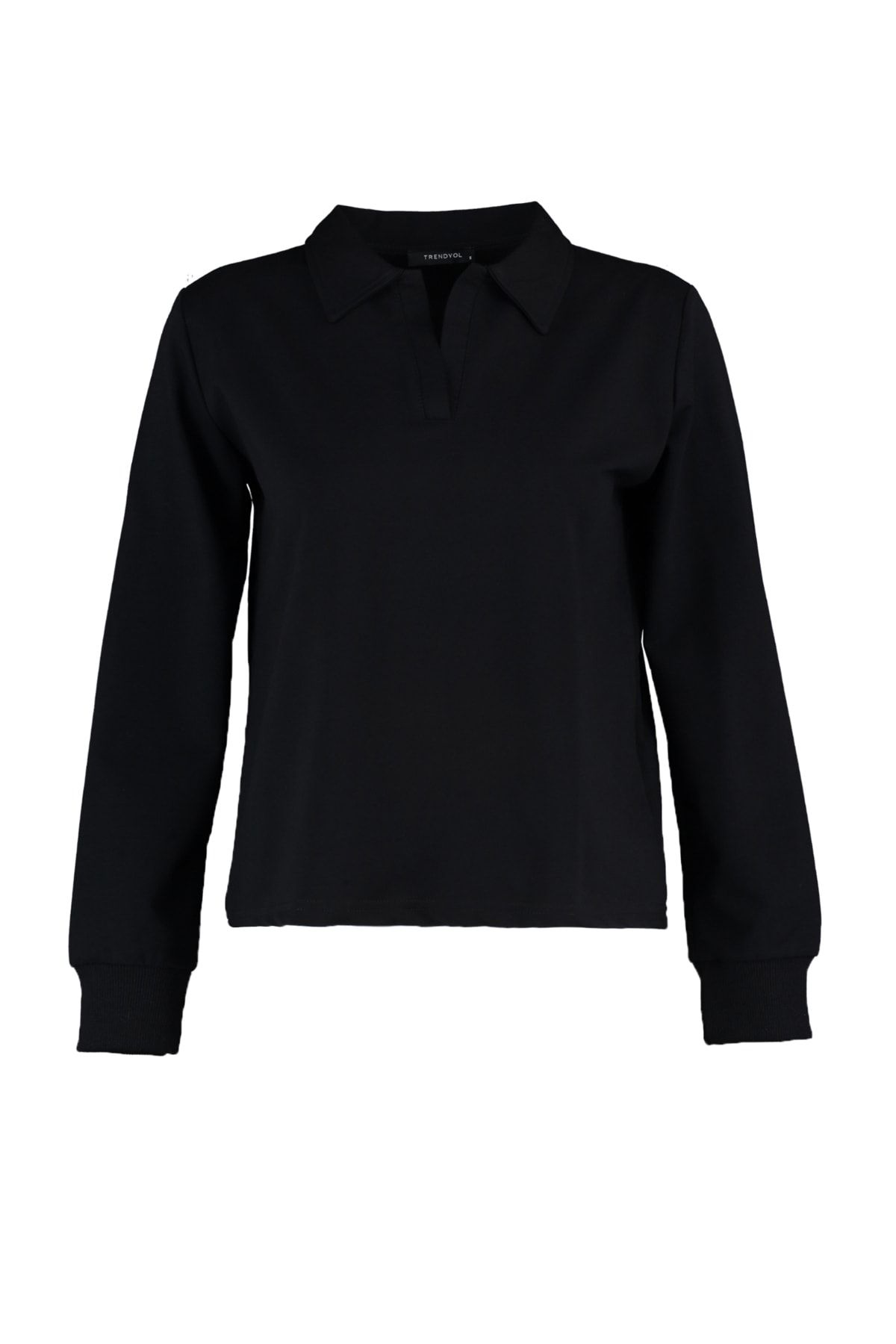 Trendyol Collection-Schwarzes, dünnes Strick-Trainingsanzugset mit Polokragen und normaler Passform TWOAW23EM00032 6
